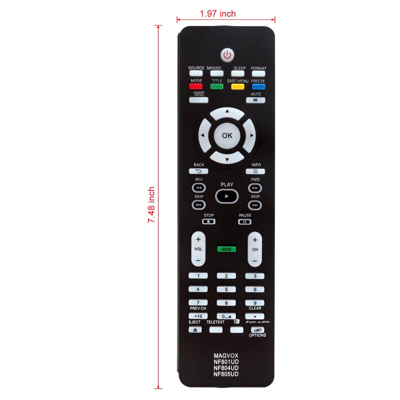 Vinabty New NF801UD NF804UD NF805UD Replace Remote fit for Magnavox TV 32MF330B 40MF430B 46MF401B 46MF440B 40MF401B/F7 22ME601B/F7 26MF301B/F7 19MF301B/F7 19ME601B/F7 37MF301BF7 32MF301B 19MD301B 19MD350B/F7 - Image 4